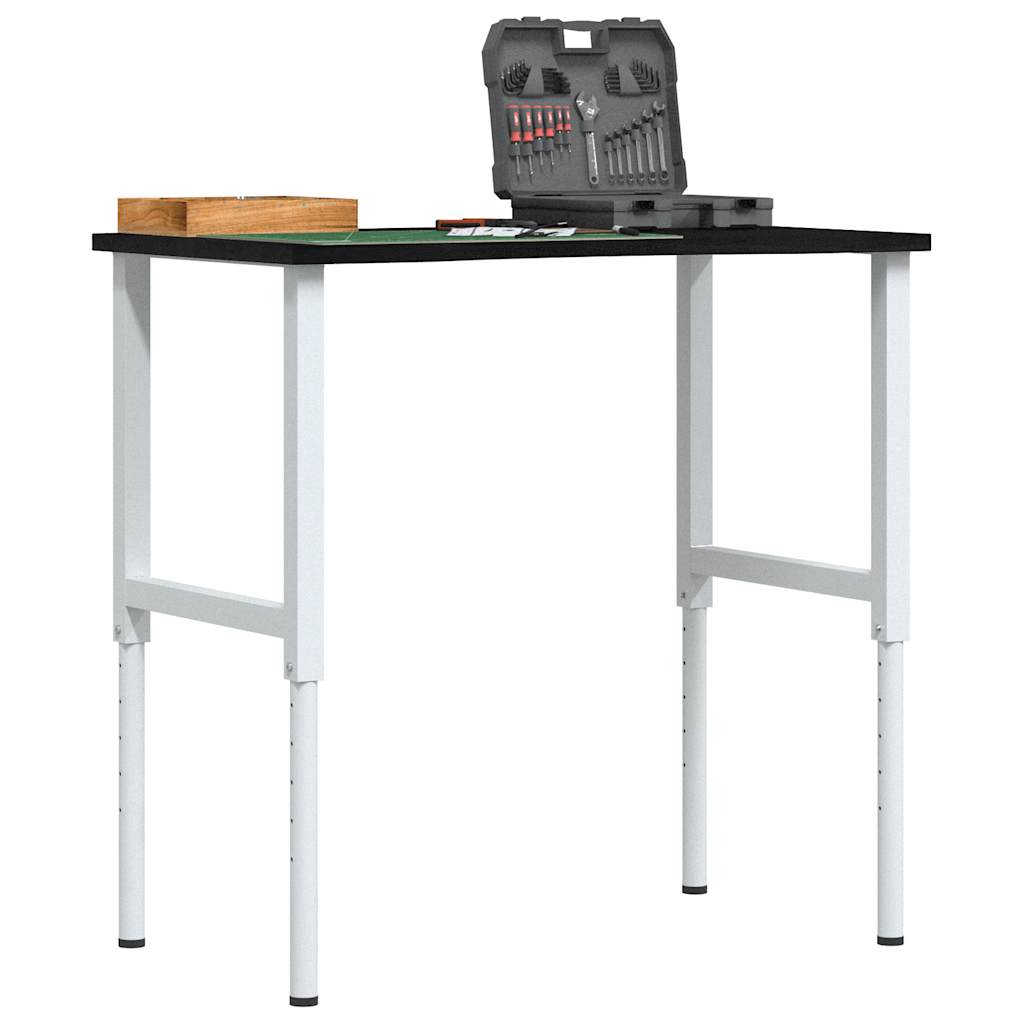 vidaXL πάγκος εργασίας σκούρο καφέ 100x60x(71,5-98) cm μασίφ ξύλο δρυς