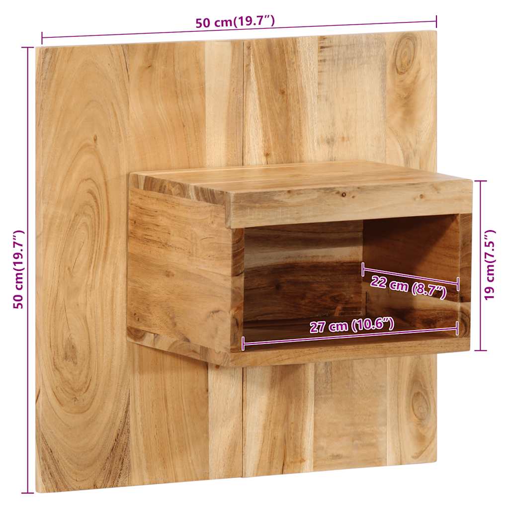 vidaXL Κομοδίνο 50x27x50 εκ. από Μασίφ Ξύλο Ακακίας