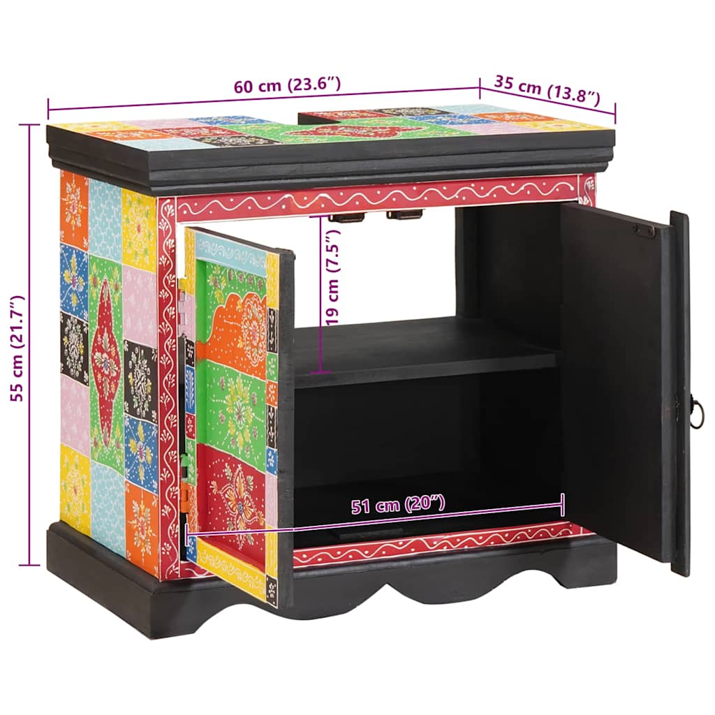 vidaXL Ντουλάπι νιπτήρα με πόρτα 60 x 35 x 55 εκ