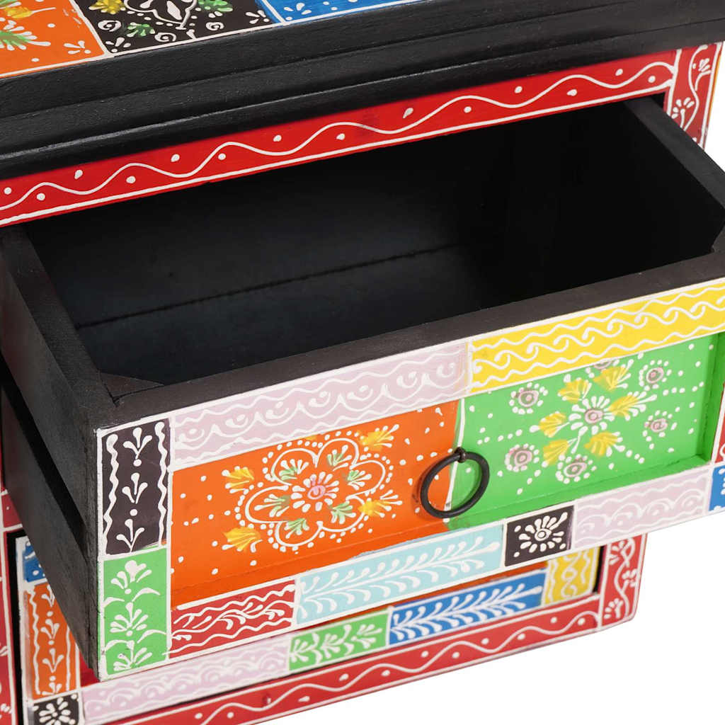 vidaXL Κομοδίνο Πολύχρωμο 40 x 30 x 40 εκ. Μασίφ ξύλο μάνγκο