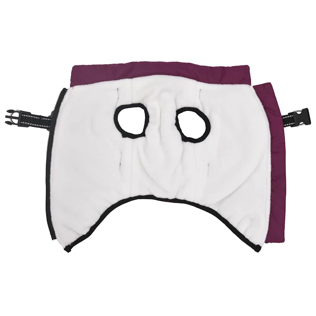 vidaXL παλτό σκύλου με ιμάντα αδιάβροχο αντανακλαστικό μοβ L28