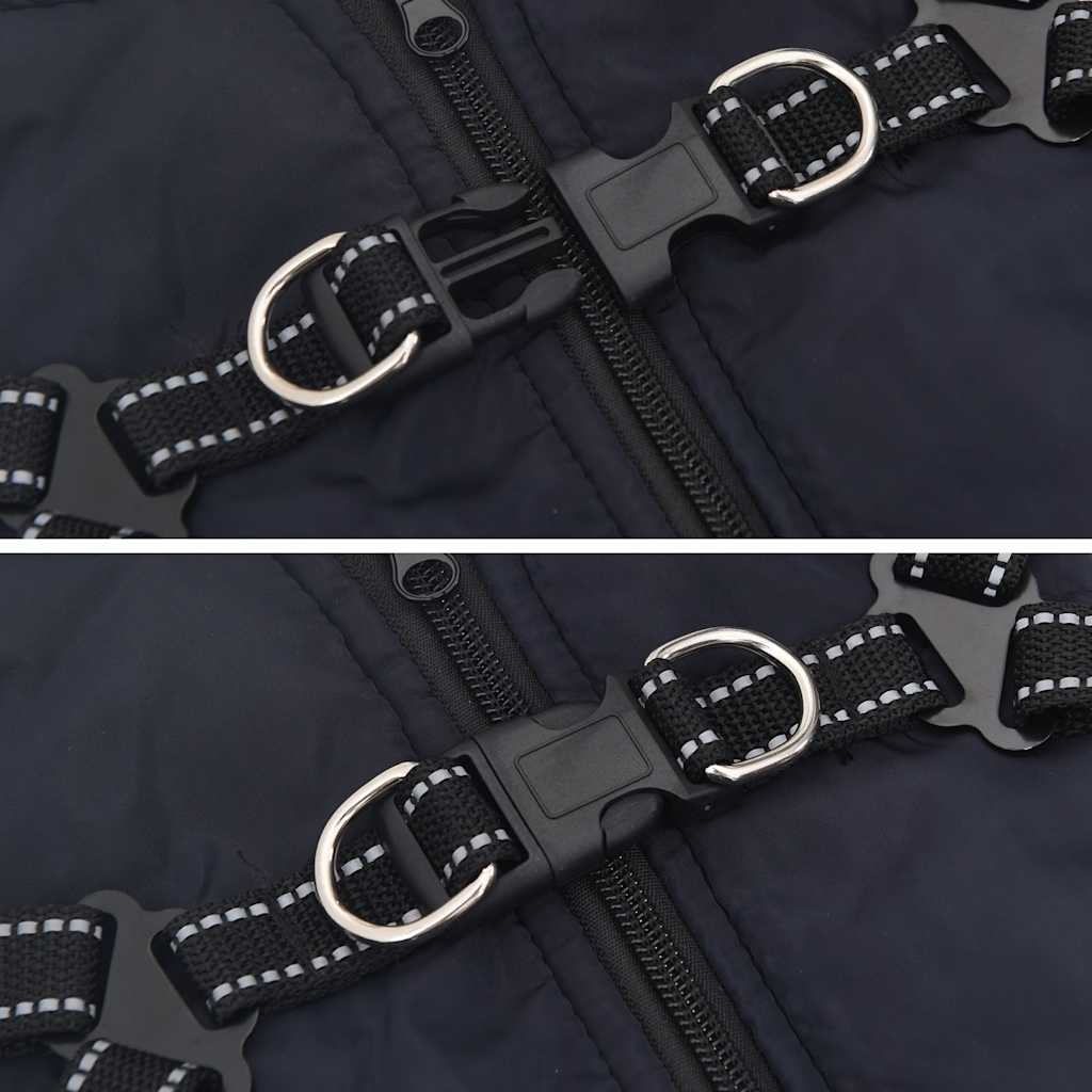 vidaXL παλτό σκύλου ιμάντα αδιάβροχο αντανακλαστικό ναυτικό μπλε L24