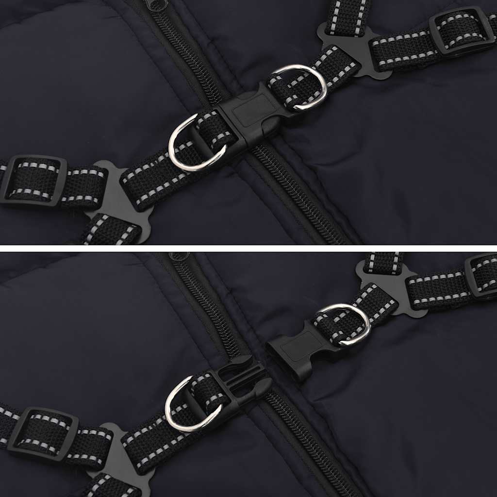 vidaXL παλτό σκύλου ιμάντα αδιάβροχο αντανακλαστικό ναυτικό μπλε L68