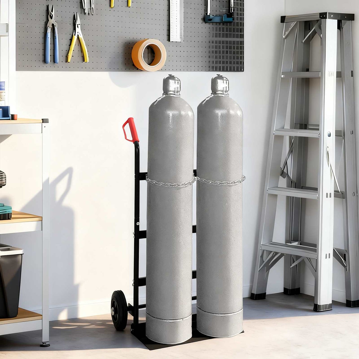 vidaXL Χειροκίνητο Καρότσι Μαύρο και Κόκκινο 63 x 43,5 x 110 εκ Ατσάλι