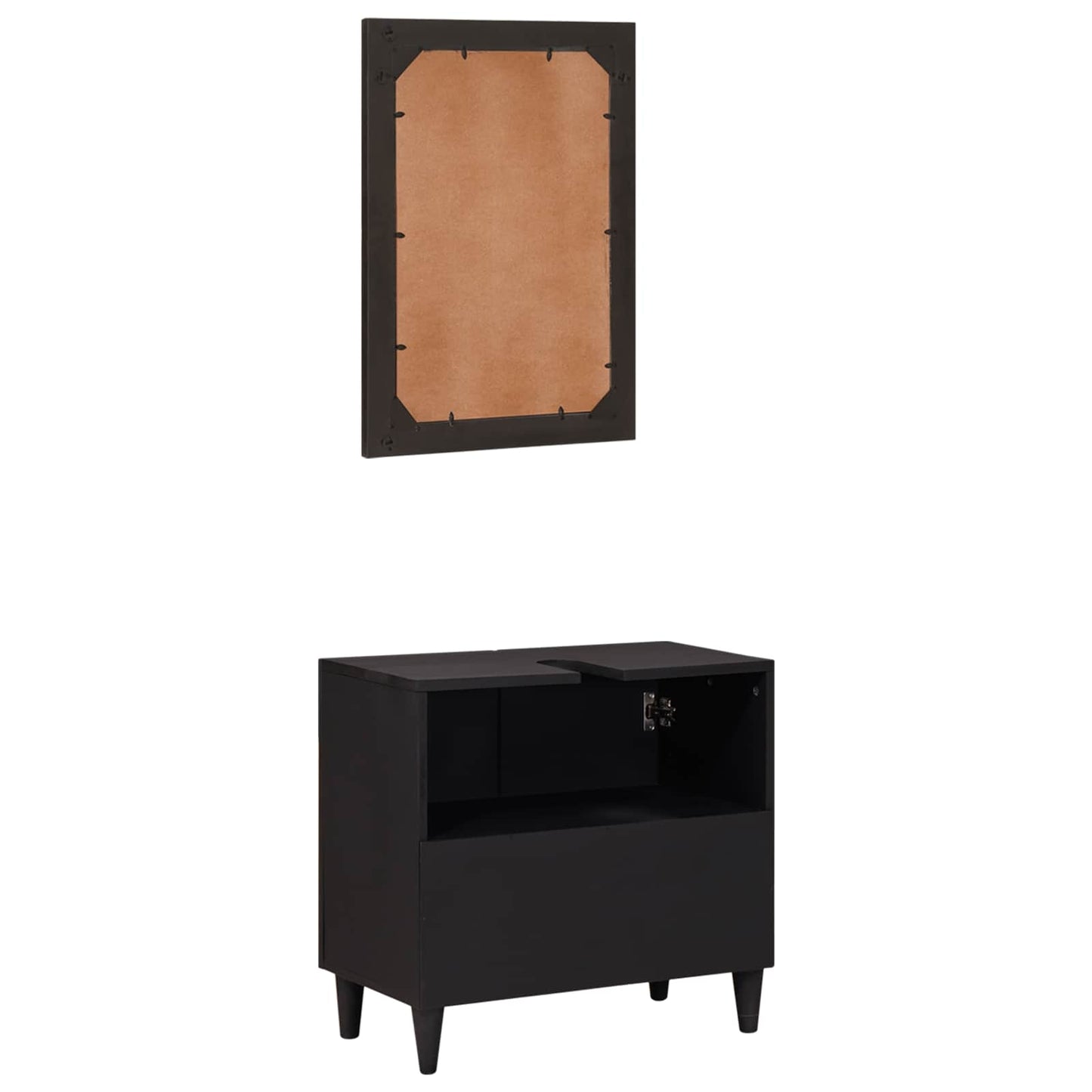 vidaXL Σετ Ντουλαπιών Μπάνιου Επιτοίχιο 2 pcs Στερεό ξύλο μάνγκο