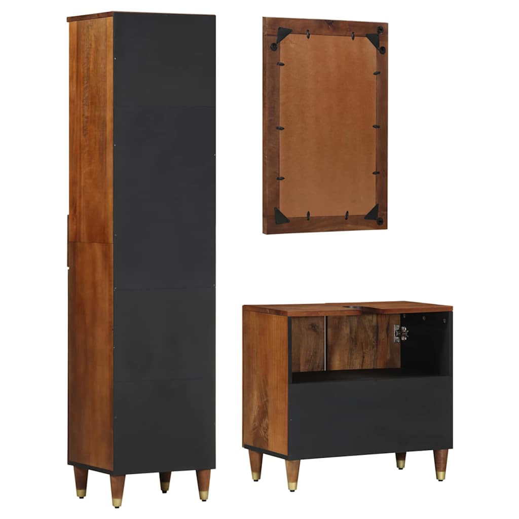 vidaXL Σετ Επίπλων Μπάνιου με συρτάρι 3 pcs καφέ μελί 62 x 33 x 58 εκ.