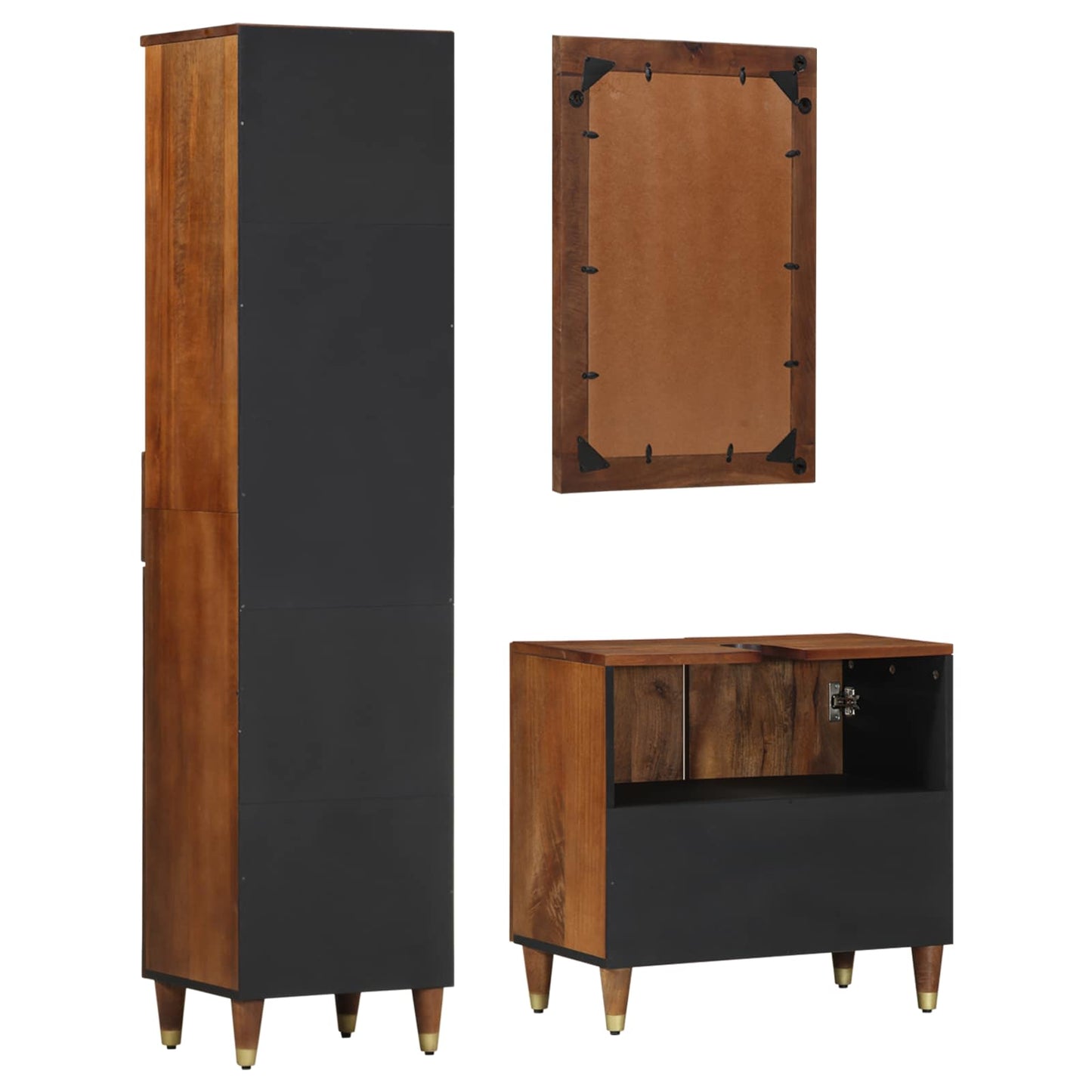 vidaXL Σετ Ντουλαπιών Μπάνιου 3 τμχ. Μέλι Καφέ 62 x 33 x 58 εκ.