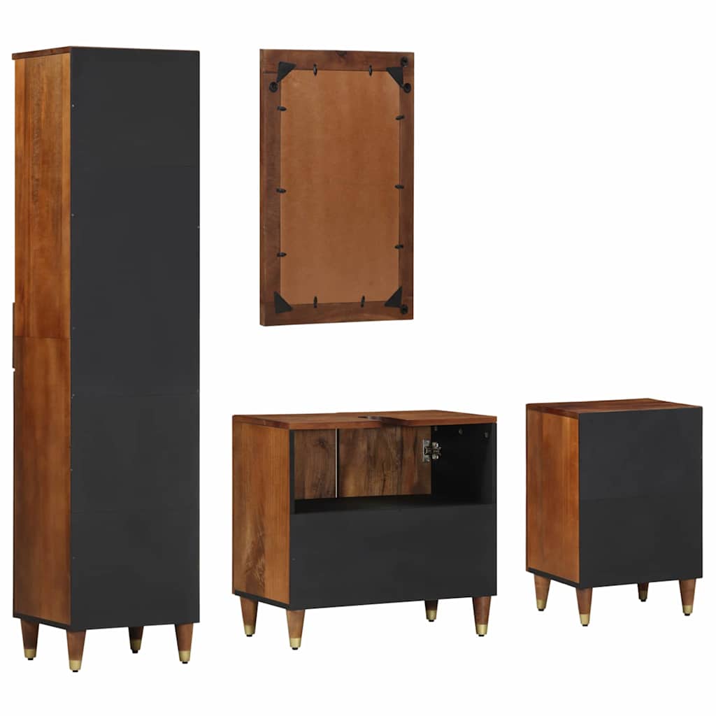 vidaXL Σετ Επίπλων Μπάνιου Επιτοίχιο 4 pcs Καφέ 62 x 33 x 58 εκ.