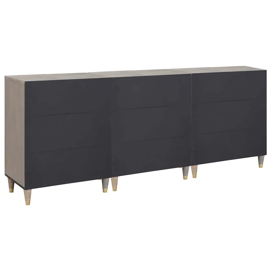 vidaXL Σετ Ντουλαπιών Μπάνιου 3 pcs Γκρι και Χρυσό 180 x 33 x 75 εκ.