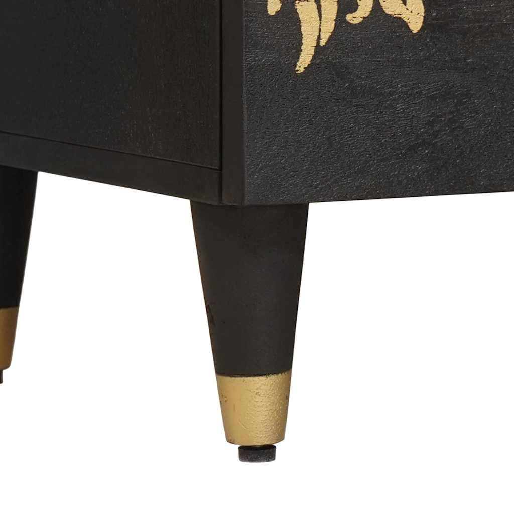 vidaXL Πλαϊνό γραφείο 2 pcs Μαύρο 60 x 33 x 75 cm Στερεό ξύλο μάνγκο