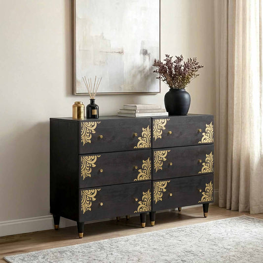 vidaXL Πλαϊνό γραφείο 2 pcs Μαύρο 60 x 33 x 75 cm Στερεό ξύλο μάνγκο