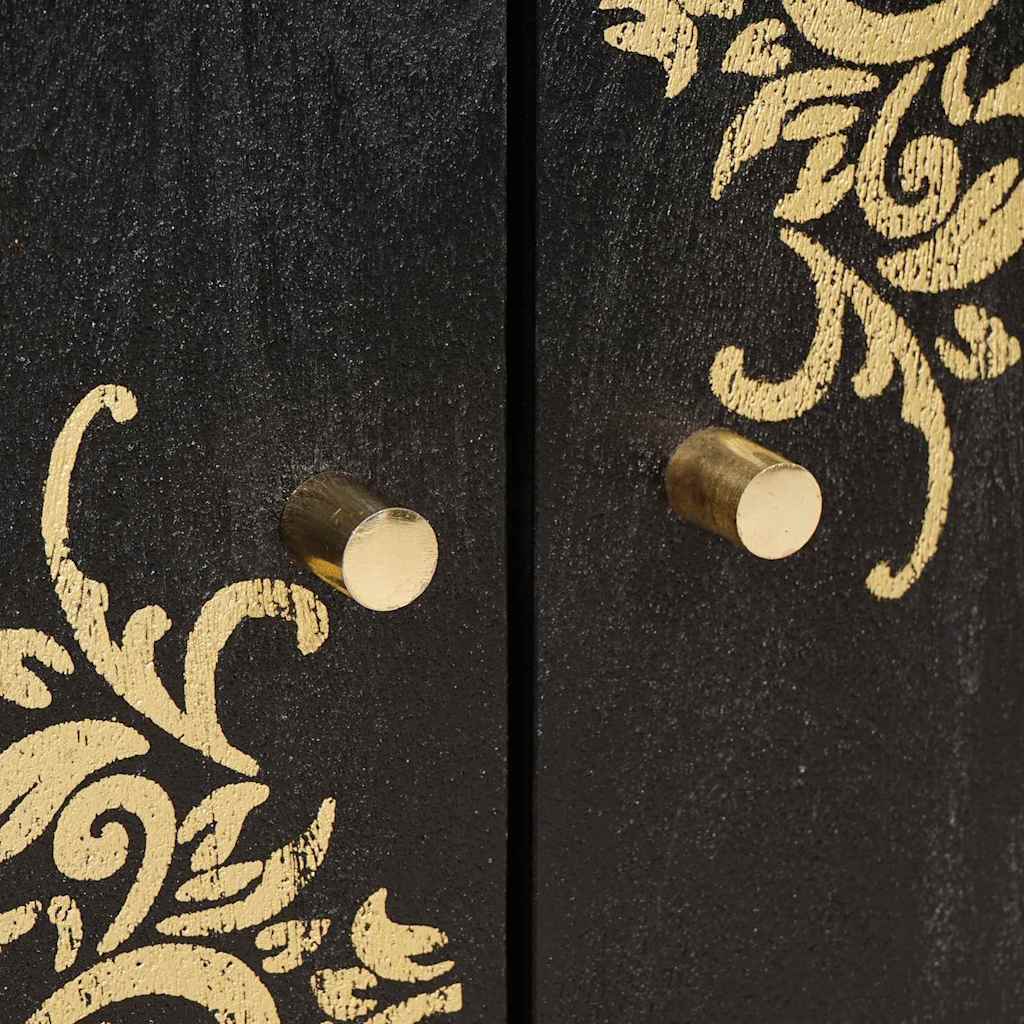 vidaXL Σετ Ντουλαπιών Μπάνιου με συρτάρι 3 pcs Μαύρο 180 x 33 x 75 εκ.