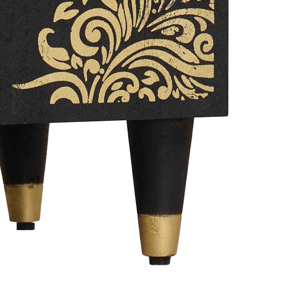 vidaXL Σετ Ντουλαπιών Μπάνιου Επιτοίχιο 3 pcs Μαύρο Στερεό ξύλο μάνγκο