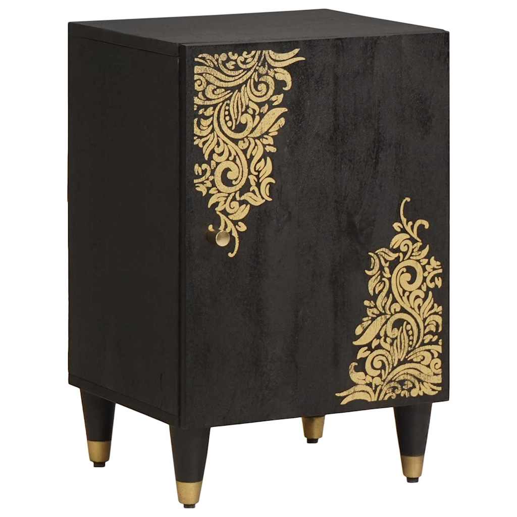 vidaXL Σετ Ντουλαπιών Μπάνιου Επιτοίχιο 5 pcs Μαύρο Στερεό ξύλο μάνγκο