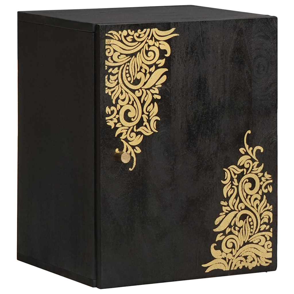 vidaXL Σετ Ντουλαπιών Μπάνιου Επιτοίχιο 5 pcs Μαύρο Στερεό ξύλο μάνγκο