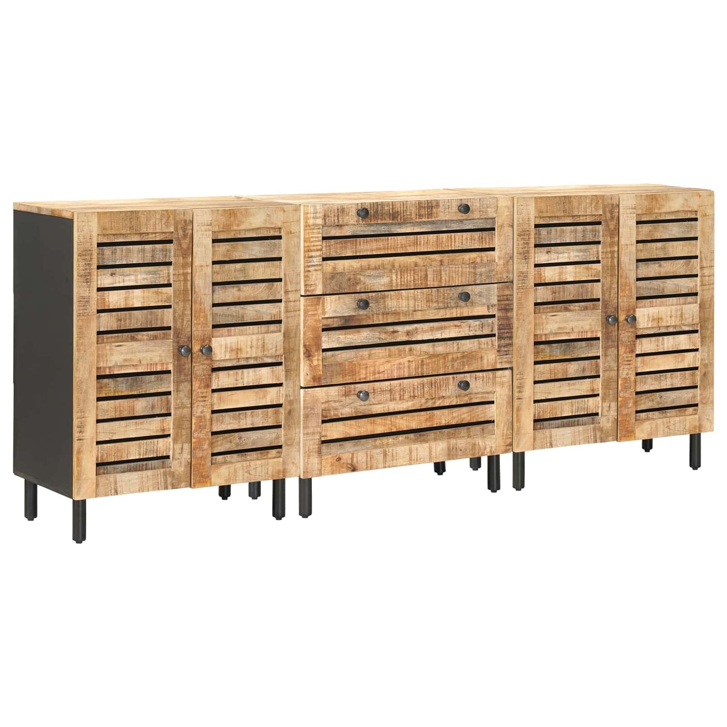 vidaXL Ντουλάπες Αποθήκευσης 3 τμχ. 180 x 33 x 75 εκ. Φυσικό