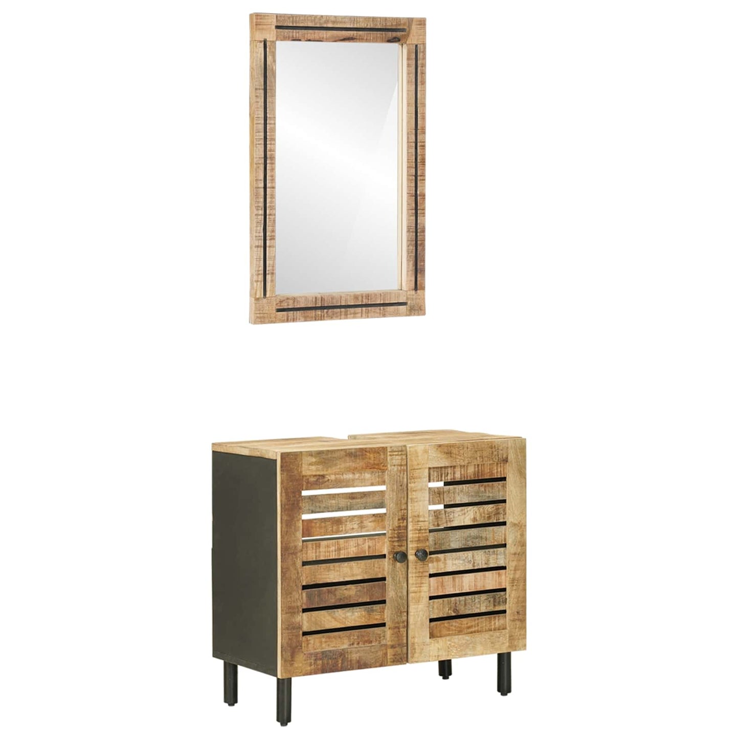 vidaXL Σετ Ντουλαπιών Μπάνιου 2 τμχ. Φυσικό 62 x 33 x 58 εκ.