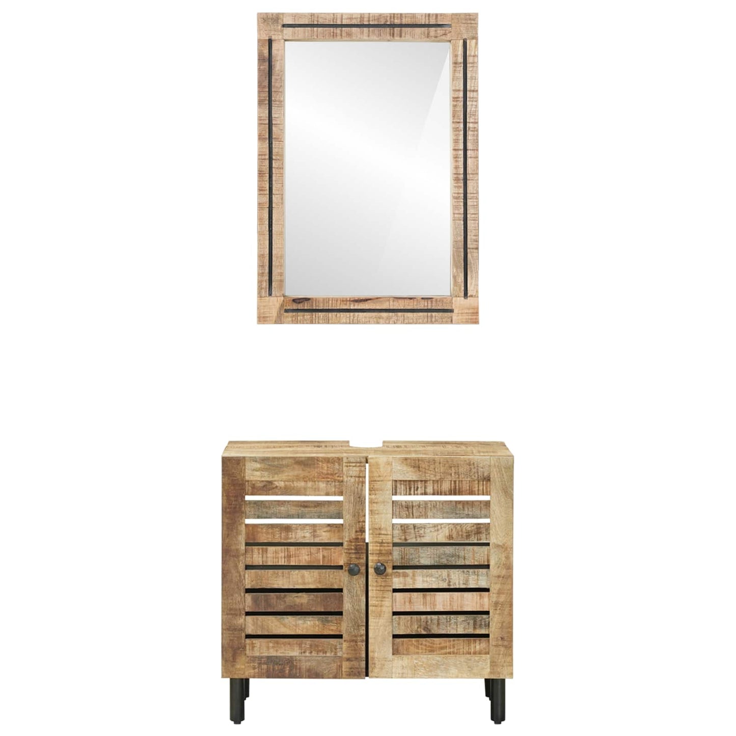 vidaXL Σετ Ντουλαπιών Μπάνιου 2 τμχ. Φυσικό 62 x 33 x 58 εκ.