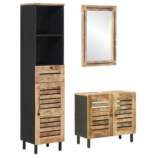 vidaXL Σετ Ντουλαπιών Μπάνιου 3 τμχ. Φυσικό 38 x 33 x 160 εκ.