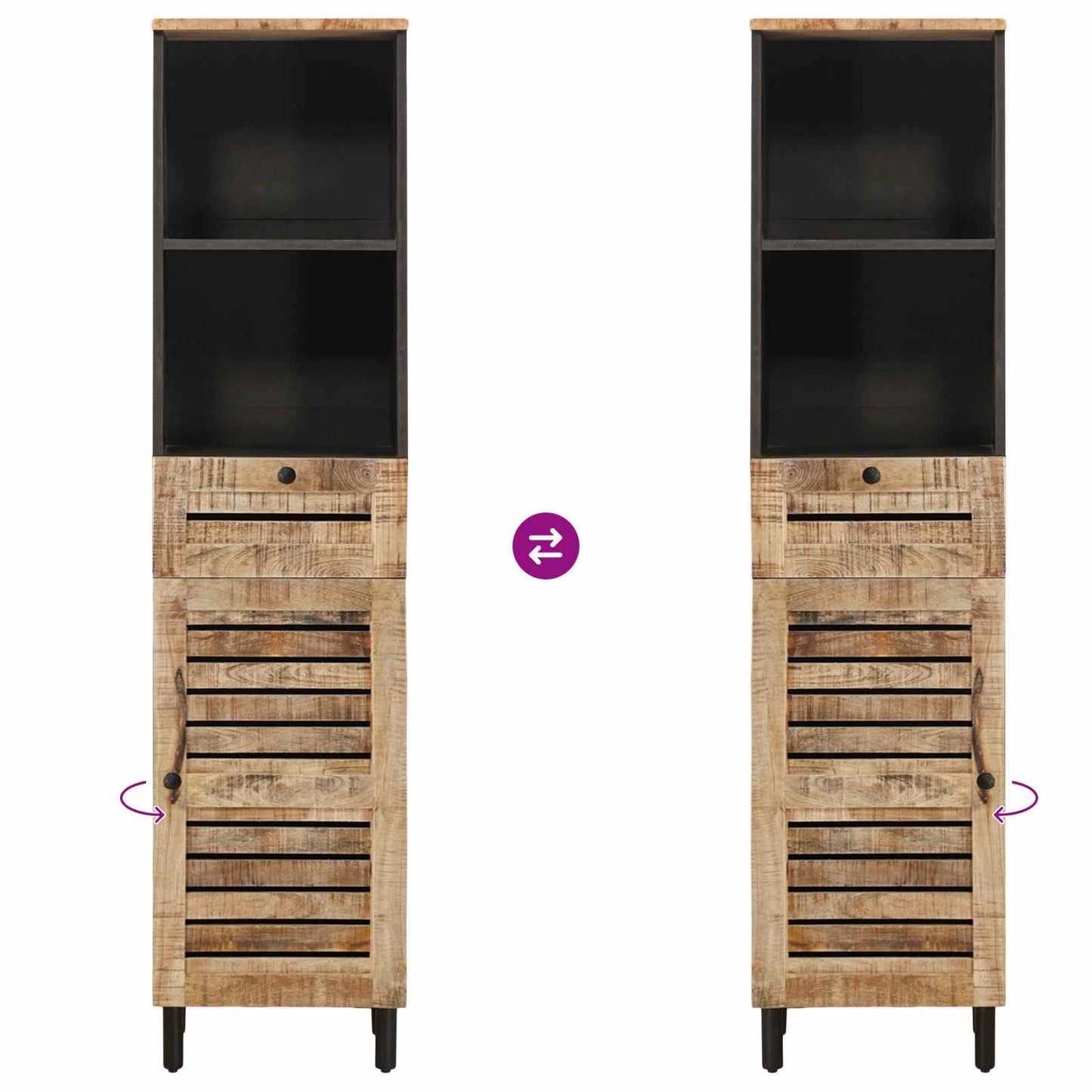 vidaXL Σετ Ντουλαπιών Μπάνιου 3 τμχ. Φυσικό 38 x 33 x 160 εκ.