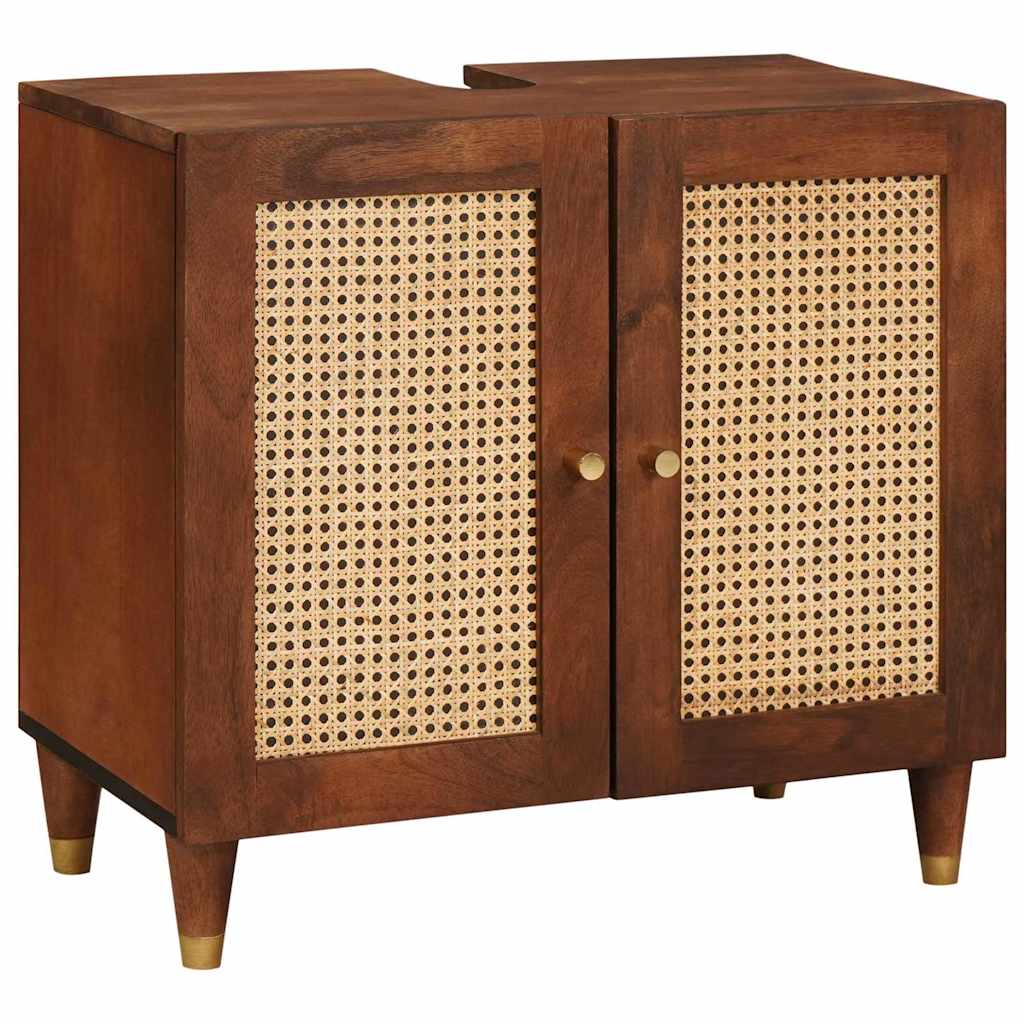 Έπιπλα μπάνιου με συρτάρι 2 pcs 62 x 33 x 58 εκ. Στερεό ξύλο μάνγκο