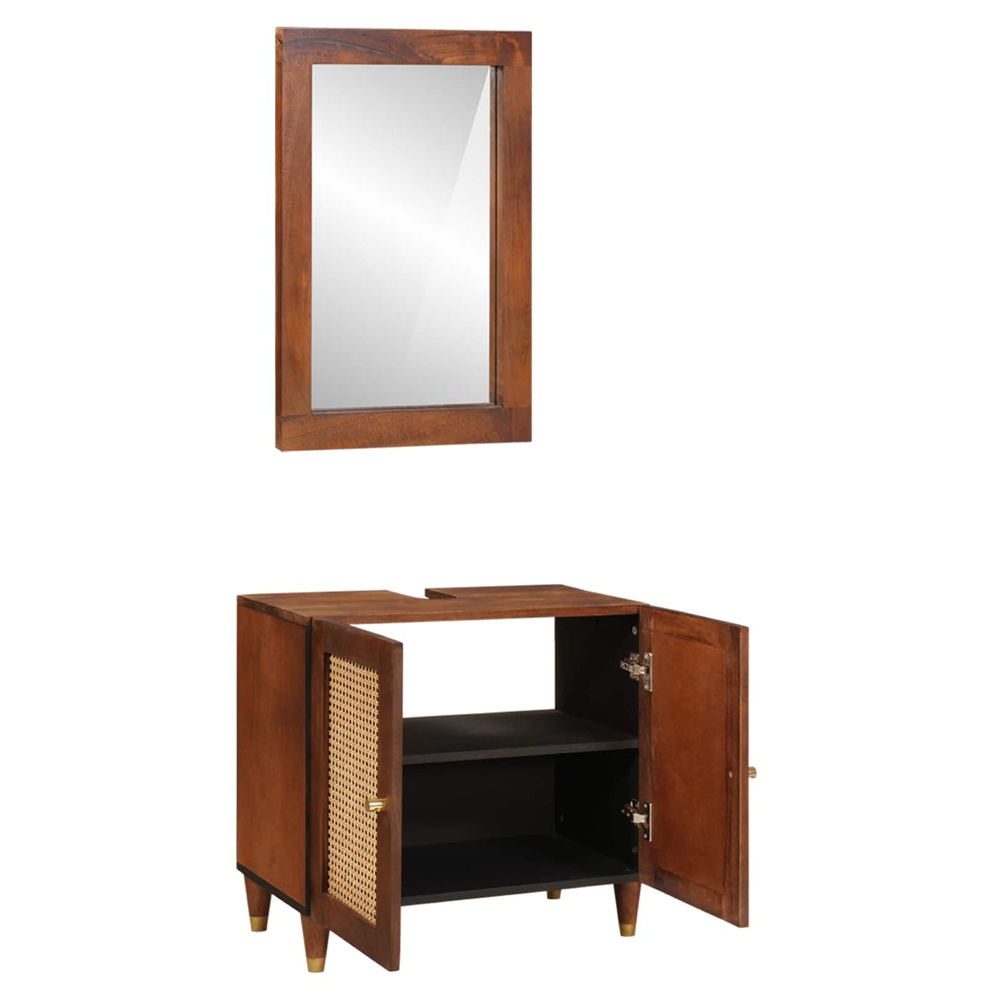 vidaXL Ντουλάπι Μπάνιου 2 τμχ. Μαύρο και Χρυσό 62 x 33 x 58 εκ.