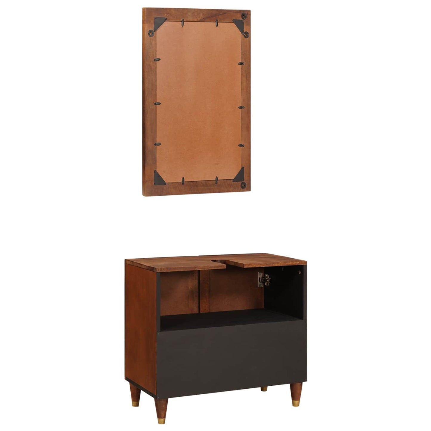 vidaXL Ντουλάπι Μπάνιου 2 τμχ. Μαύρο και Χρυσό 62 x 33 x 58 εκ.
