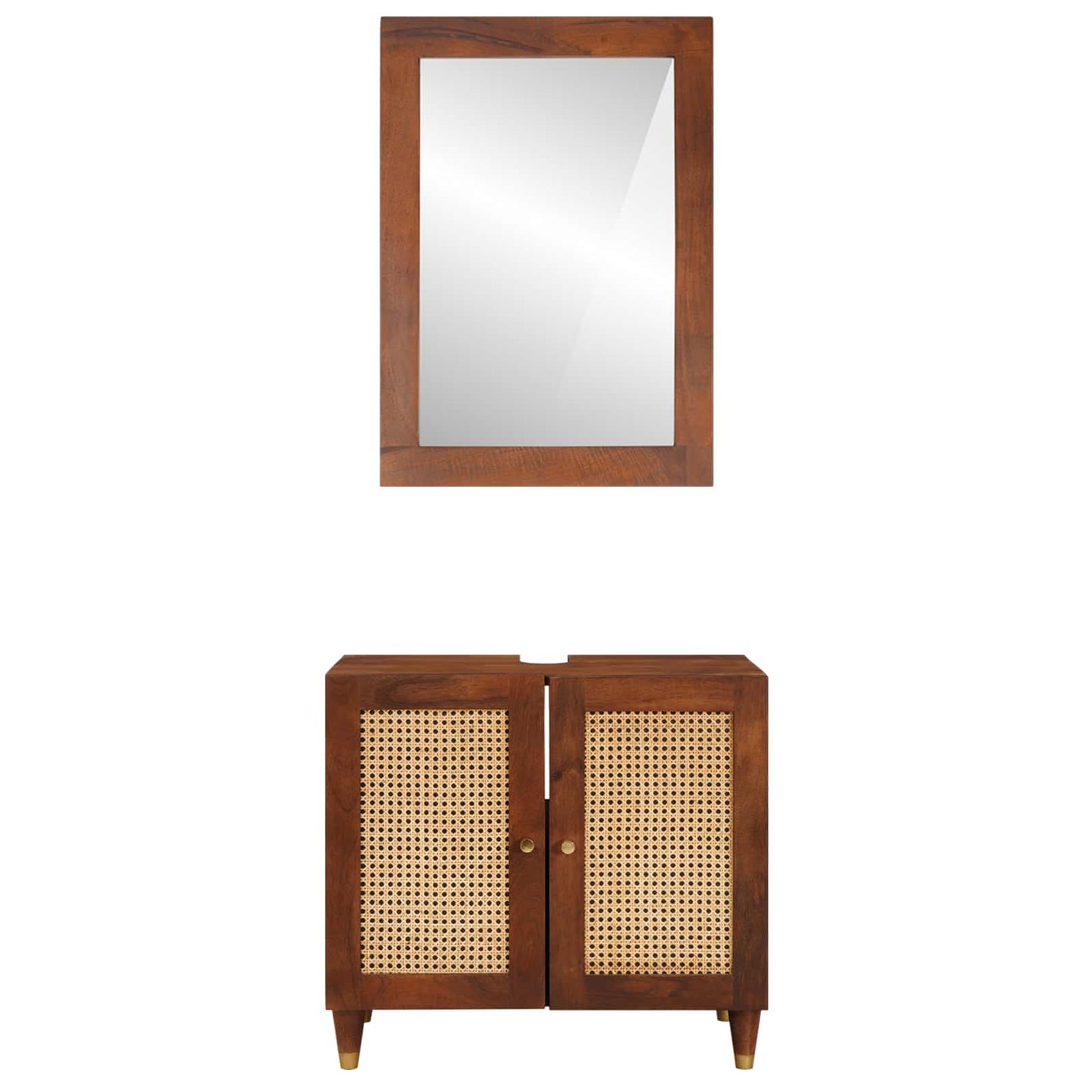 vidaXL Ντουλάπι Μπάνιου 2 τμχ. Μαύρο και Χρυσό 62 x 33 x 58 εκ.