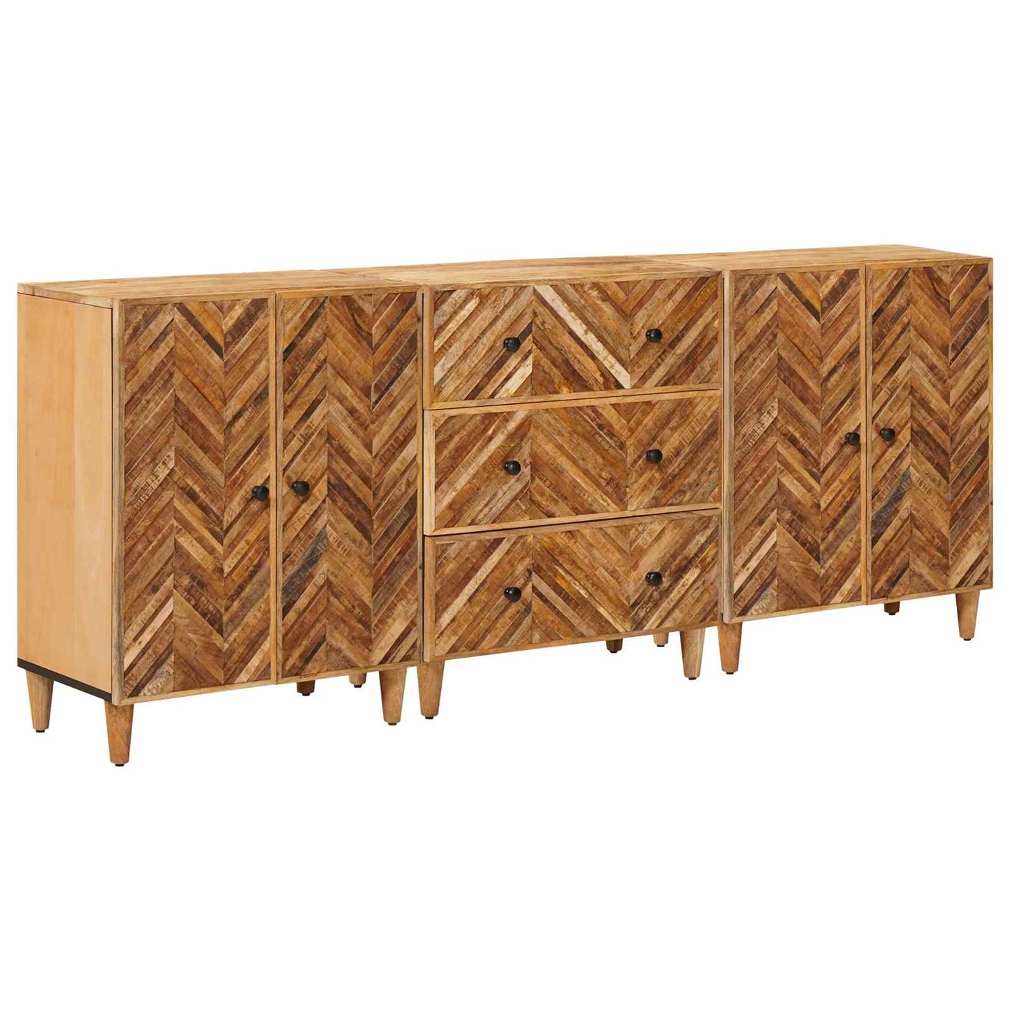vidaXL Ντουλάπες Αποθήκευσης 3 pcs Καφέ 60 x 33,5 x 75 εκ.