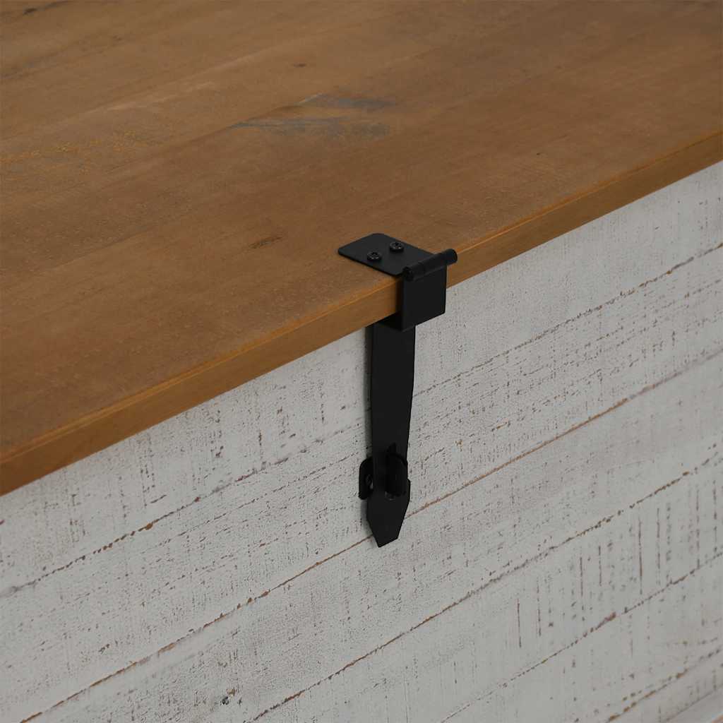 vidaXL Σεντούκι αποθήκευσης HALDEN Λευκό 91x48x47 cm Στερεό ξύλο πεύκο