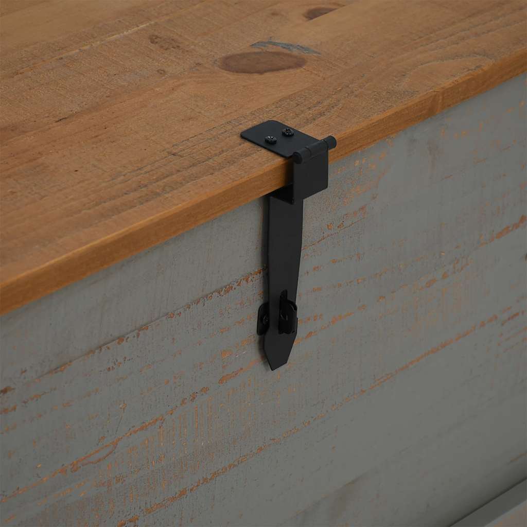 vidaXL Σεντούκι αποθήκευσης HALDEN γκρι 91x48x47 cm μασίφ ξύλο πεύκο