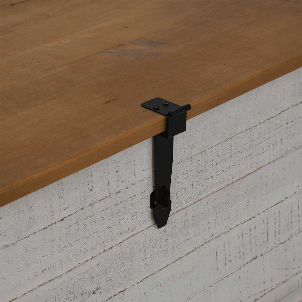 vidaXL Σεντούκι αποθήκευσης HALDEN Λευκό 91x91x47 cm Στερεό ξύλο πεύκο