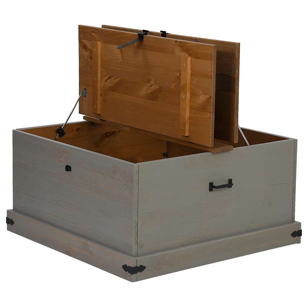 vidaXL Σεντούκι αποθήκευσης HALDEN γκρι 91x91x47 cm μασίφ ξύλο πεύκο