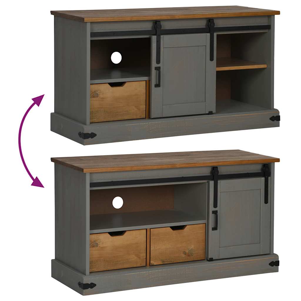 vidaXL Ντουλάπι τηλεόρασης HALDEN με συρόμενη πόρτα γκρι 110x40x60 cm