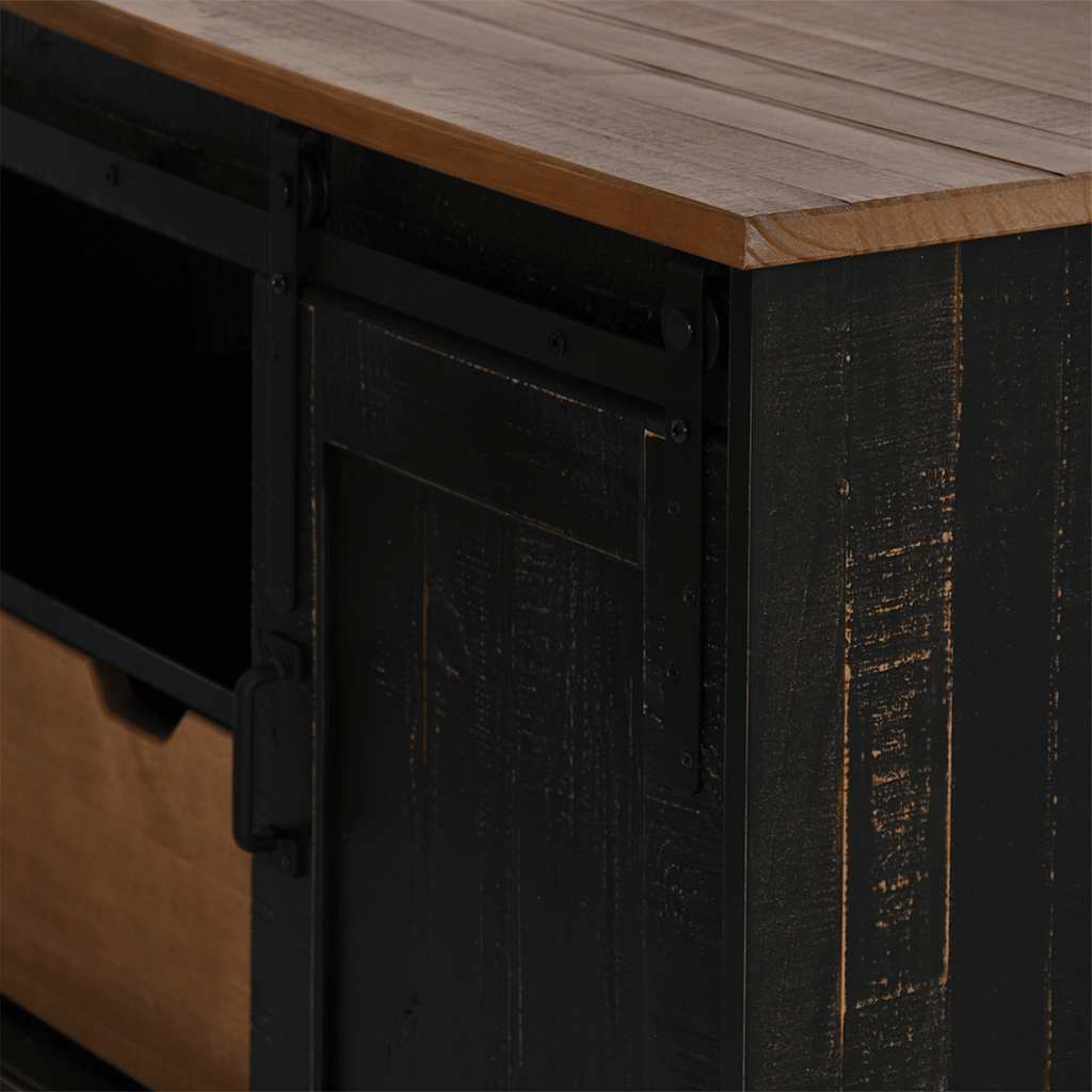 vidaXL Ντουλάπι τηλεόρασης HALDEN με συρόμενη πόρτα Μαύρο 110x40x60 cm