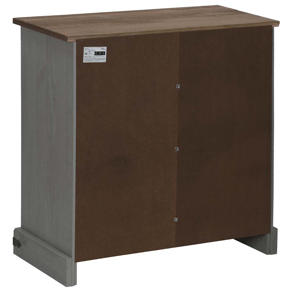 vidaXL Sideboard HALDEN με συρόμενη πόρτα γκρι 80x40x80 cm μασίφ ξύλο