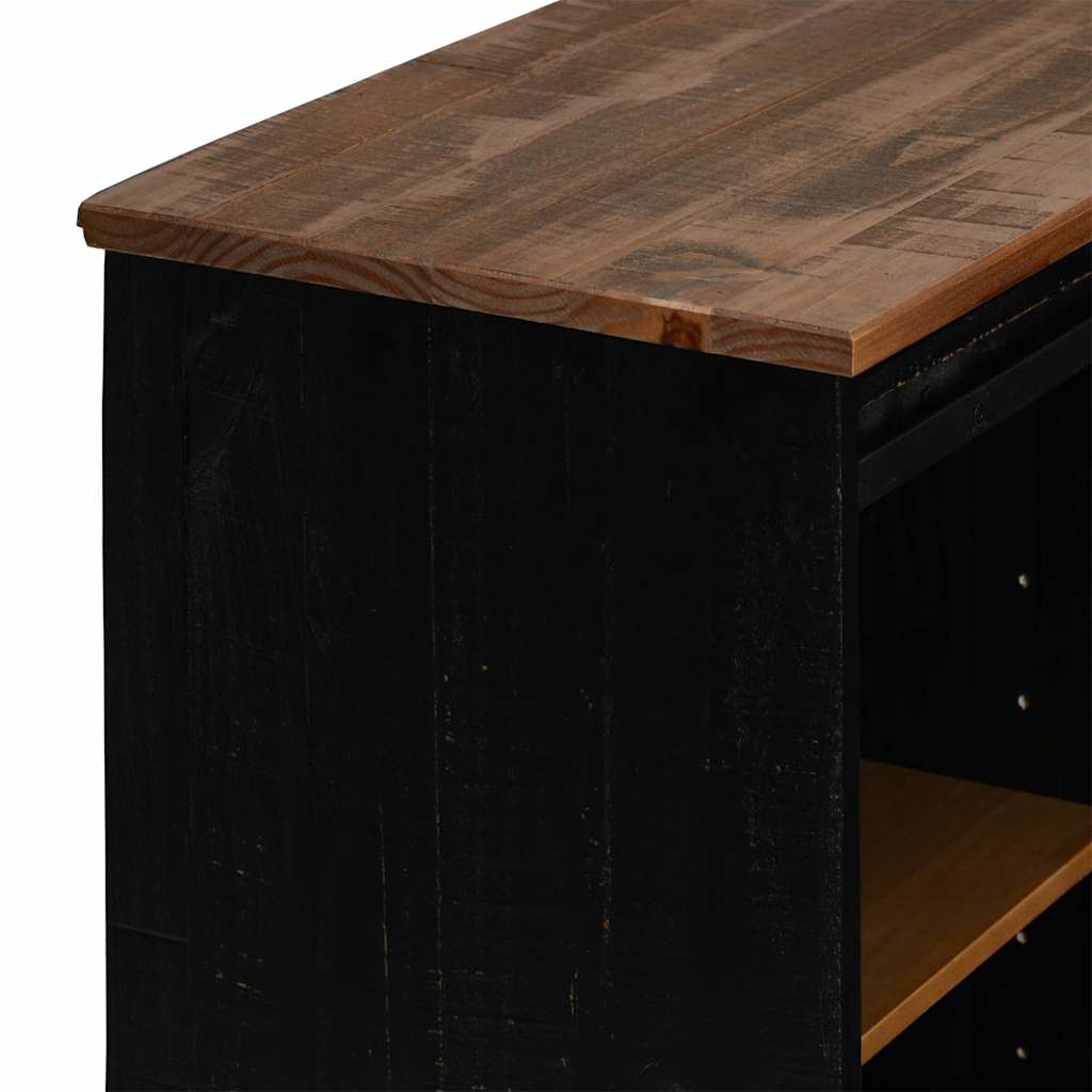 vidaXL Sideboard HALDEN με συρόμενη πόρτα Μαύρο 80x40x80 cm