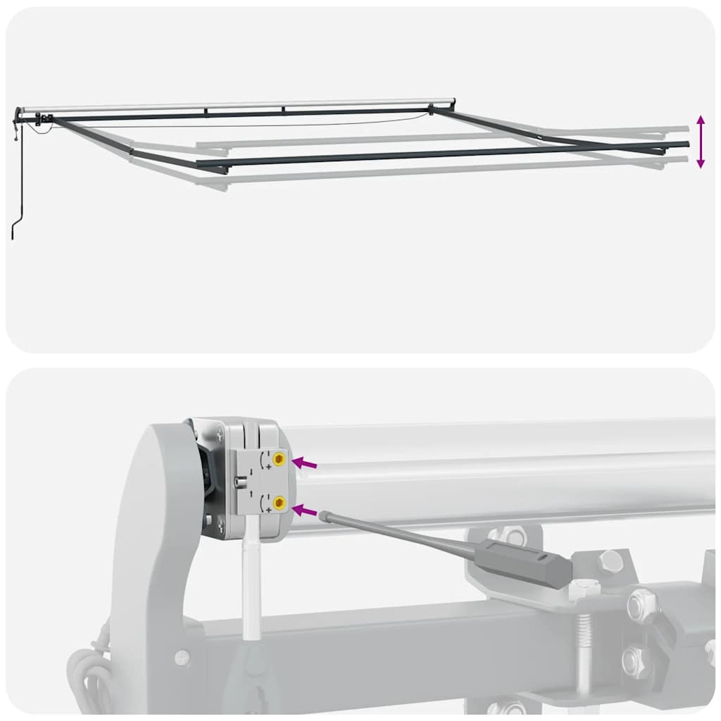 vidaXL Τέντα Πτυσσόμενη Αυτόματη με LED Μπορντό 400x300 εκ.