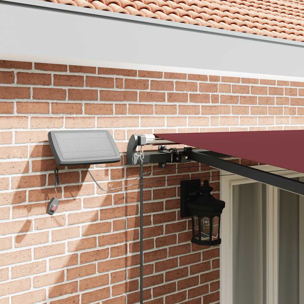 vidaXL Τέντα Πτυσσόμενη Χειροκίνητη με LED Μπορντό 500x300 εκ.