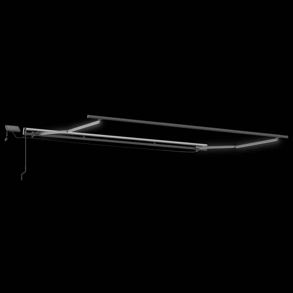 vidaXL Τέντα Πτυσσόμενη Χειροκίνητη με LED Καφέ 500x300 εκ.