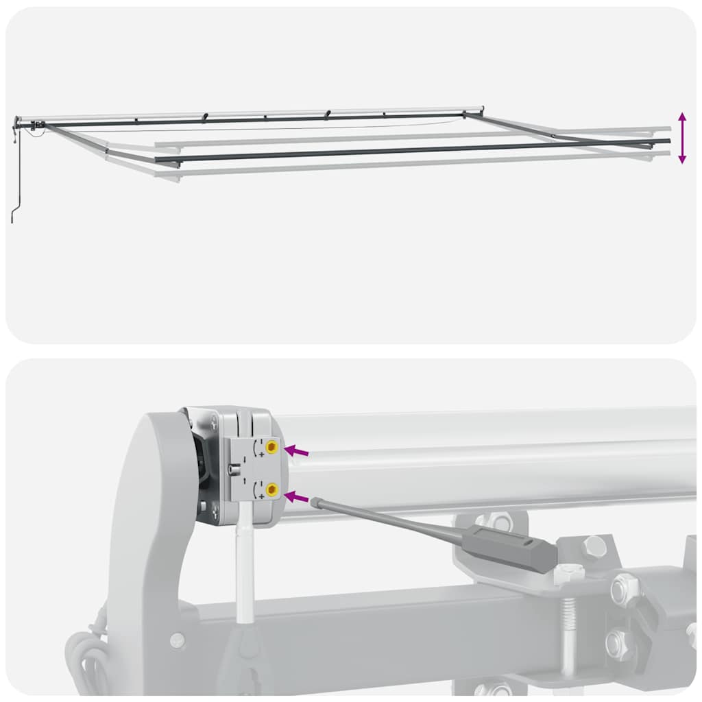 vidaXL Τέντα Πτυσσόμενη Αυτόματη με LED Καφέ 600x300 εκ.