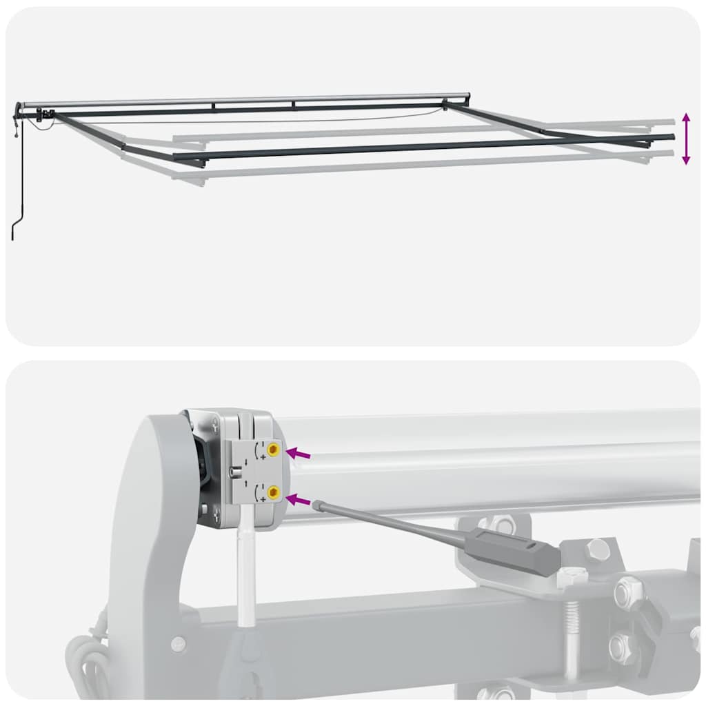 vidaXL Τέντα Πτυσσόμενη Αυτόματη με LED Ανθρακί / Λευκή 300 x 250 εκ.