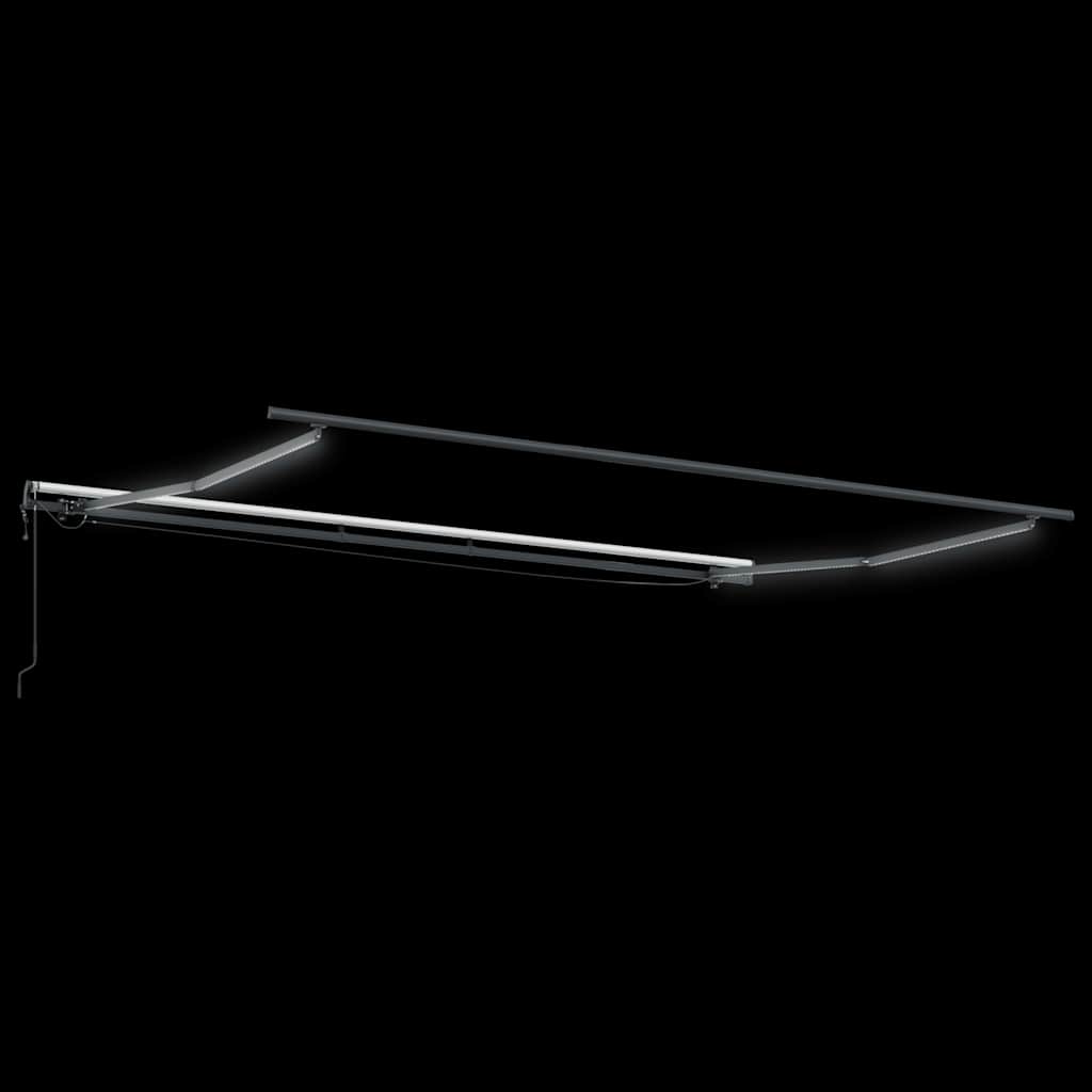 vidaXL Τέντα Πτυσσόμενη Αυτόματη με LED Ανθρακί / Λευκή 500x300 εκ.