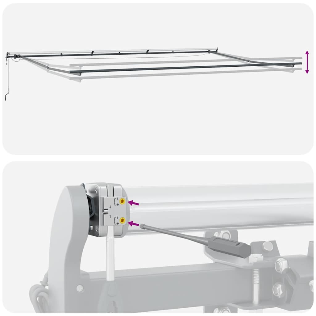 vidaXL Τέντα Πτυσσόμενη Αυτόματη με LED Ανθρακί / Λευκή 600x300 εκ.