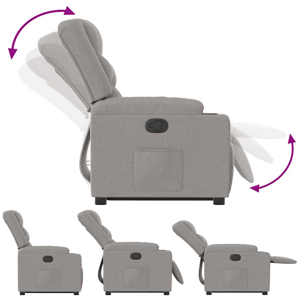 vidaXL Μόνιμη καρέκλα ανάκλισης Ύφασμα Γκρι σύννεφο