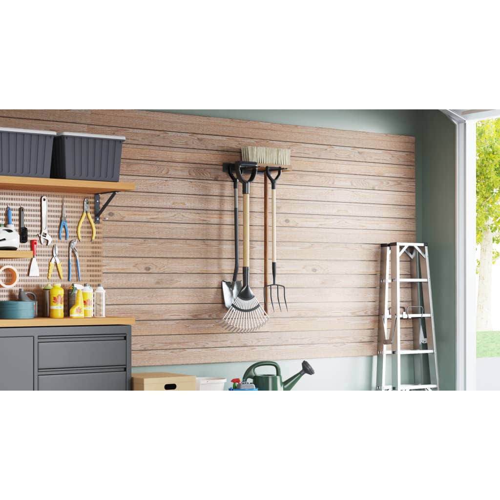 vidaXL Ράφια Αποθ. Εργαλείων Κήπου Επιτοίχια Μαύρα από Ατσάλι