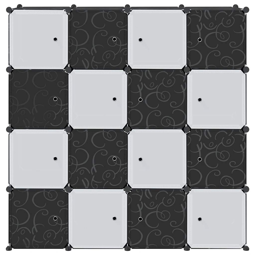 vidaXL Οργανωτής κύβων αποθήκευσης με 16 κύβους ράβδους ανάρτησης PP