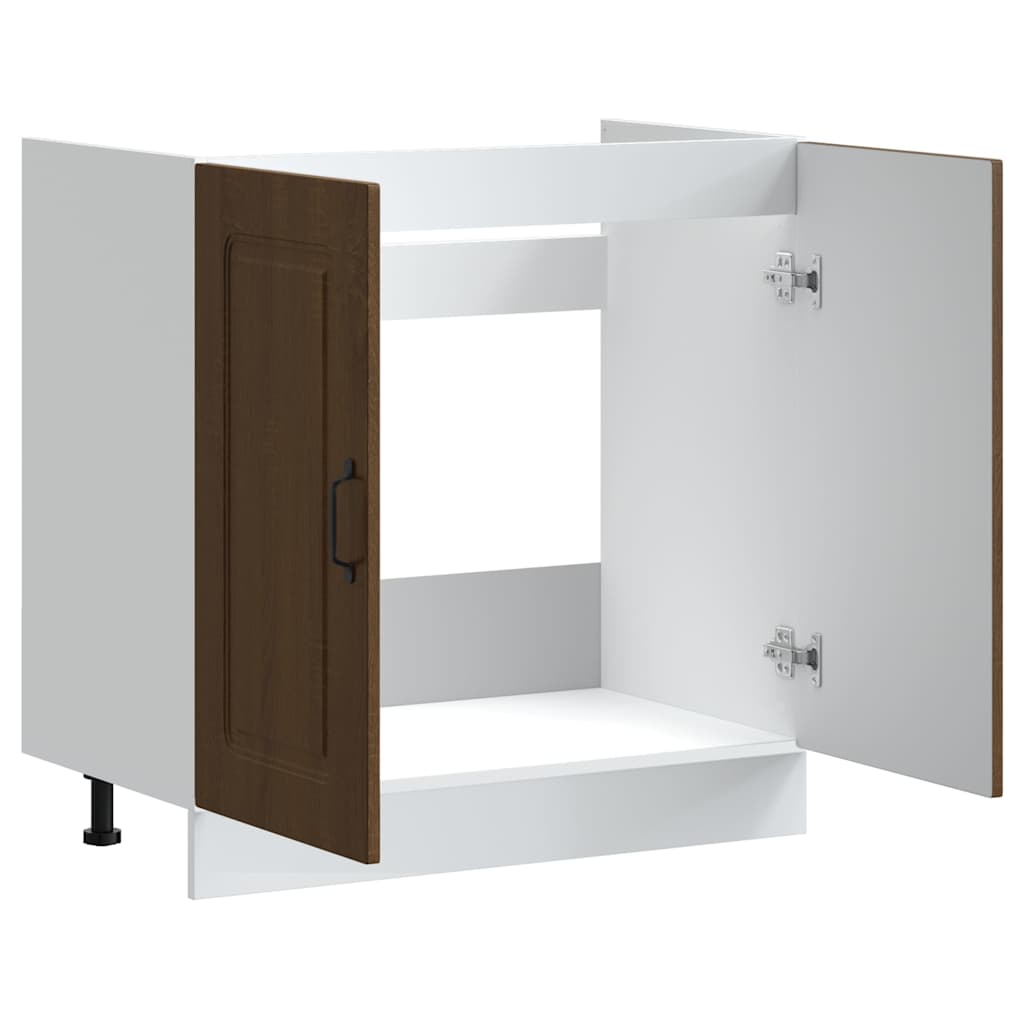 vidaXL Ντουλάπι βάσης νεροχύτη "Kalmar" Καφέ δρυς 80x46x81,5 cm