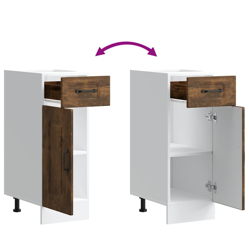 vidaXL ντουλάπι βάσης κουζίνας Kalmar Καπνιστή δρυς Επεξεργασμένο Ξύλο