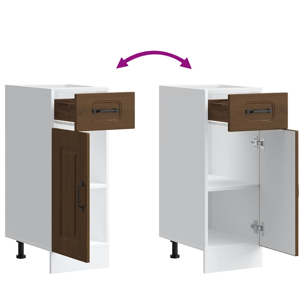 vidaXL ντουλάπι βάσης κουζίνας Kalmar Καφέ δρυς Επεξεργασμένο Ξύλο